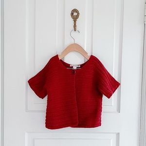 Bonpoint dark red cardigan
